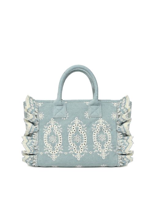 Borsa Colette Volant in cotone sangallo Denim chiaro Mc2 Saint Barth | COL002702535L